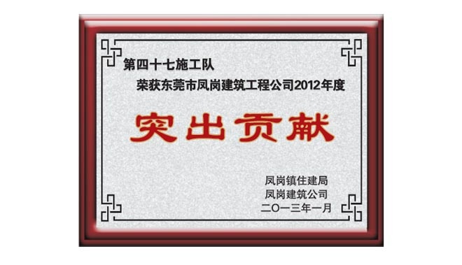 2012年突出貢獻(xiàn)獎